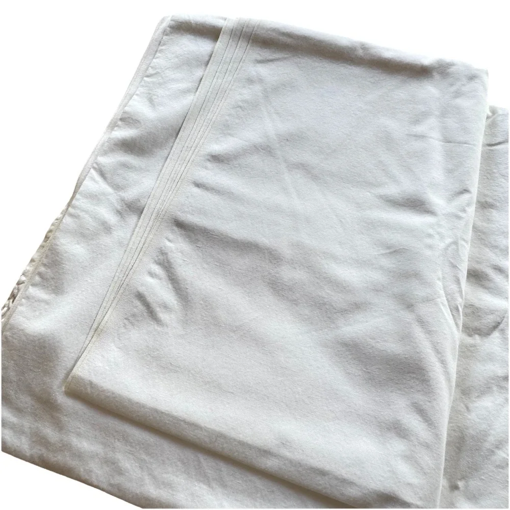 VTG Wamsutta Supercale Plus Ivory Full Flat Sheet & Pillowcase‎ Daisy Embroidery